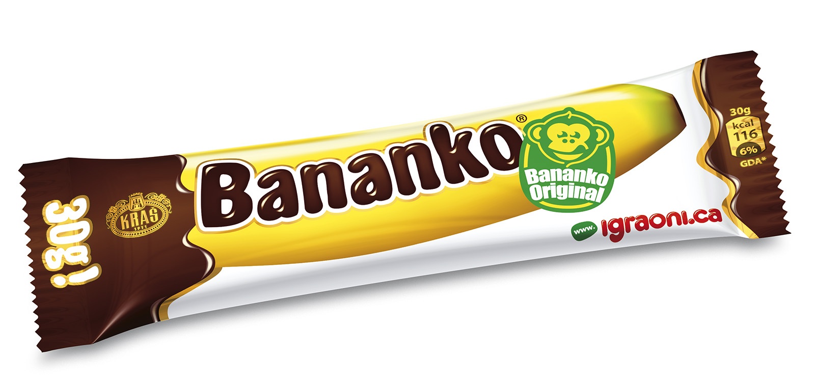 slide 1 of 1, Kraš Bananko Chocolate, 30 gram