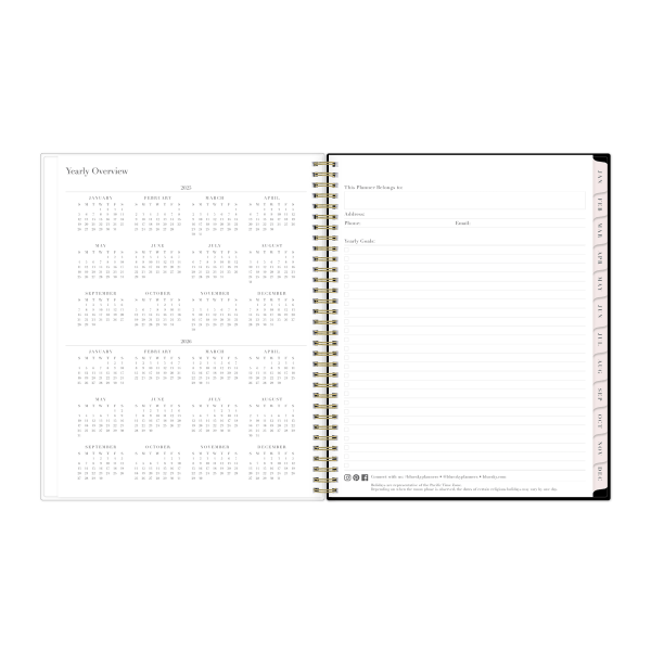slide 4 of 8, 2025 Blue Sky Weekly/Monthly Planning Calendar, 8-1/2"" X 11"", Drawn Peony, January 2025 To December 2025, 1 ct