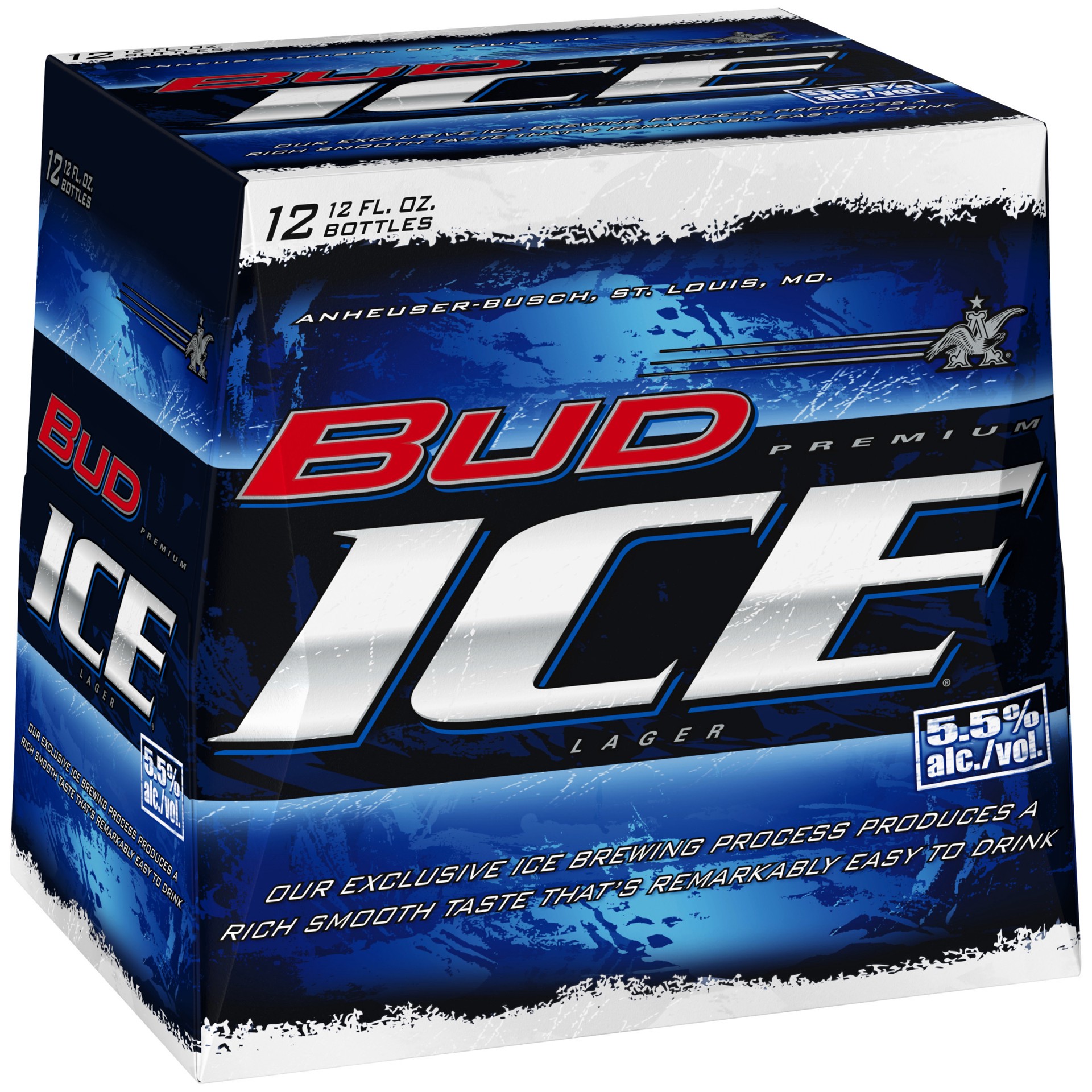 slide 1 of 5, Bud Ice Premium Lager Beer 12 - 12 fl oz Bottles, 144 fl oz