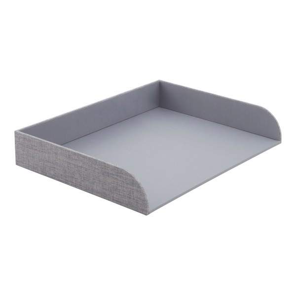 slide 1 of 5, Realspace Fabric Letter Tray, 12-1/2''H X 9-3/4''W X 2-1/4''D, Light Gray, 1 ct