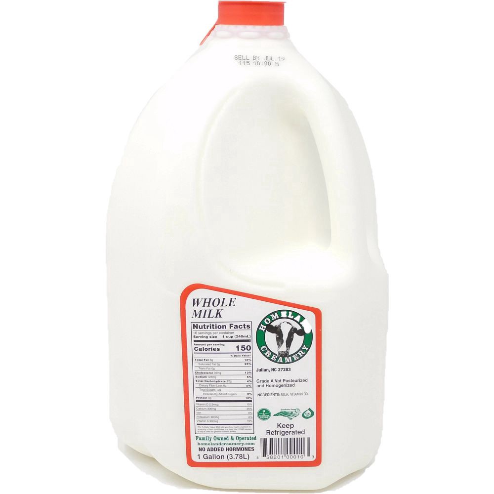 slide 1 of 1, Homeland Creamery Whole Milk, 1 gal