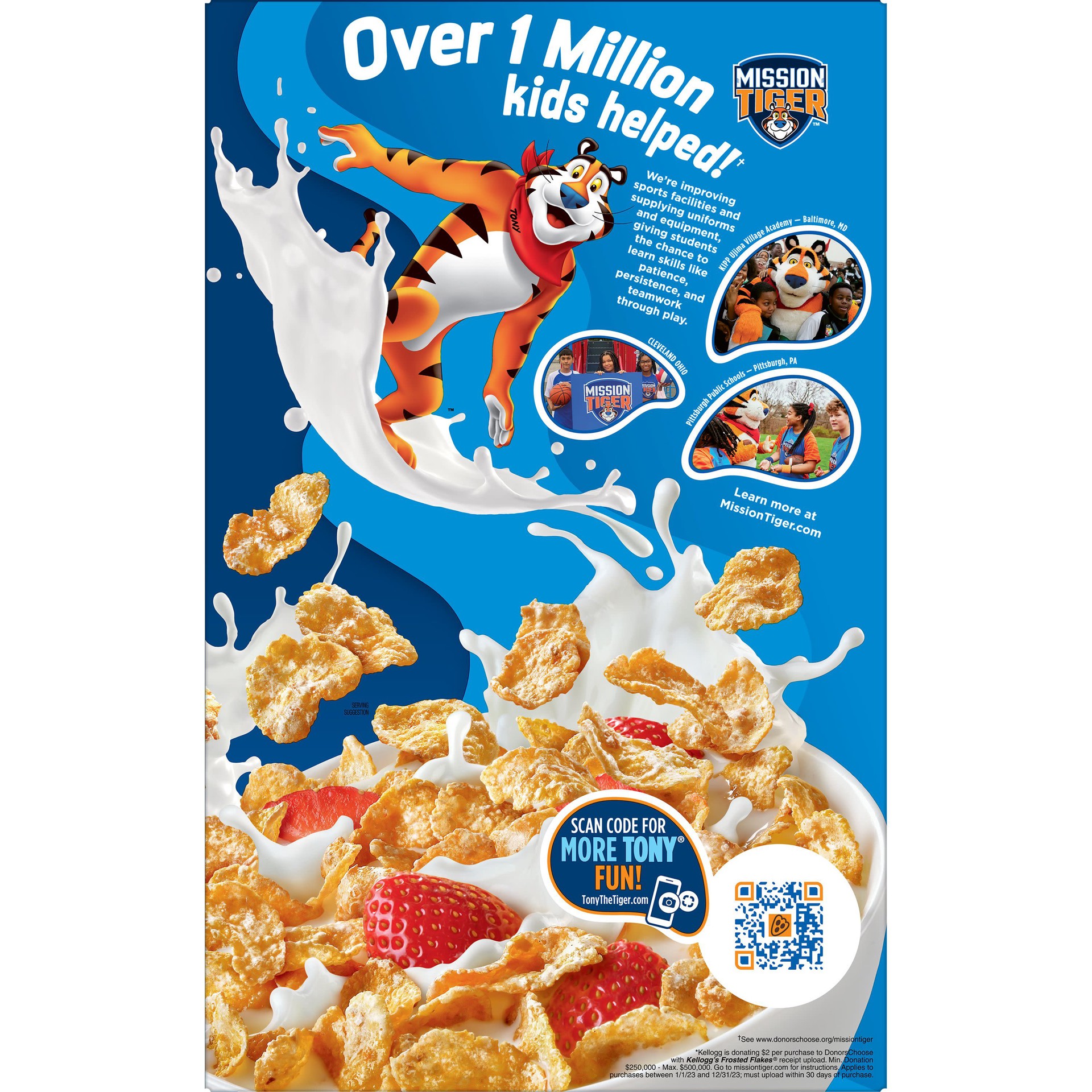 slide 2 of 5, Frosted Flakes Kellogg's Frosted Flakes Breakfast Cereal, Kids Cereal, Family Breakfast, 28% More Free, Original, 17.3oz Box, 1 Box, 17.3 oz