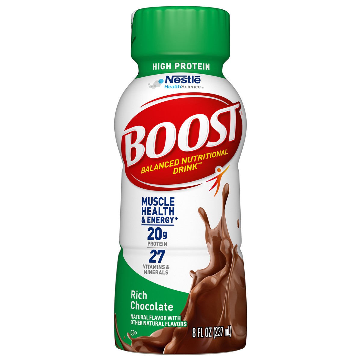 slide 1 of 4, Boost High Protein Nutritional Drink, Rich Chocolate, 20g Protein, 8 fl oz Bottle, 8 fl oz