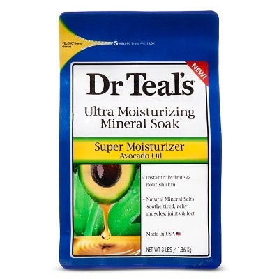 slide 1 of 1, Dr. Teal's Avocado Oil Ultra Moisturizing Mineral Soak, 3 lb