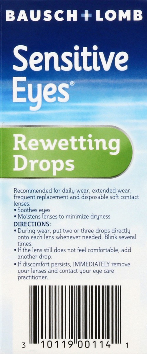 slide 2 of 9, Bausch + Lomb Sensitive Eyes Rewetting Drops 1 oz, 1 oz