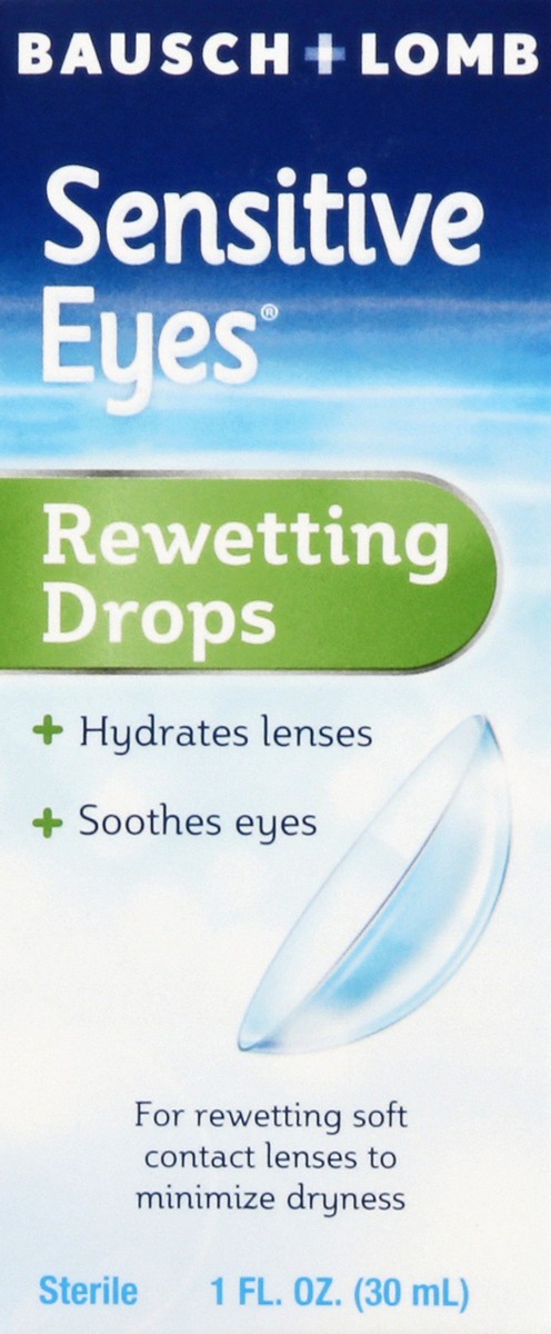 slide 3 of 9, Bausch + Lomb Sensitive Eyes Rewetting Drops 1 oz, 1 oz