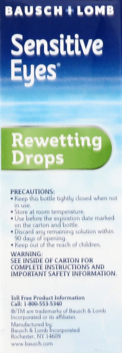 slide 9 of 9, Bausch + Lomb Sensitive Eyes Rewetting Drops 1 oz, 1 oz