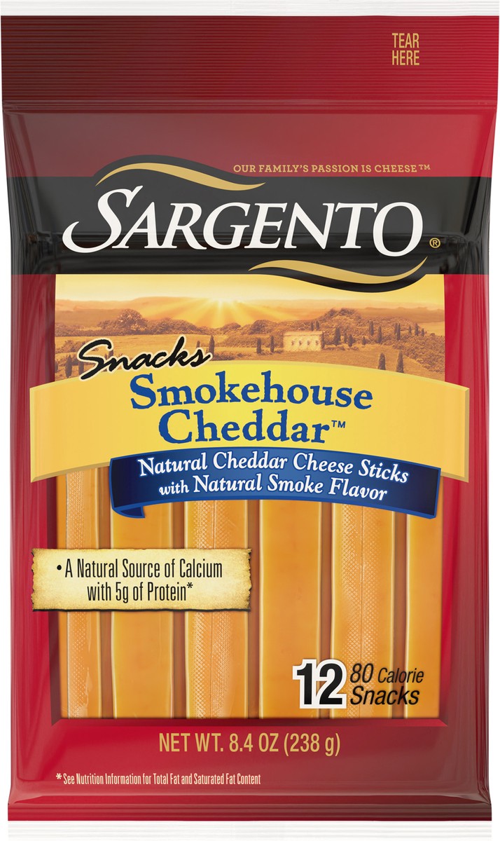 slide 5 of 13, Sargento Smokehouse Cheddar™ Natural Cheese Snack Sticks, 12-Count, 8.4 oz