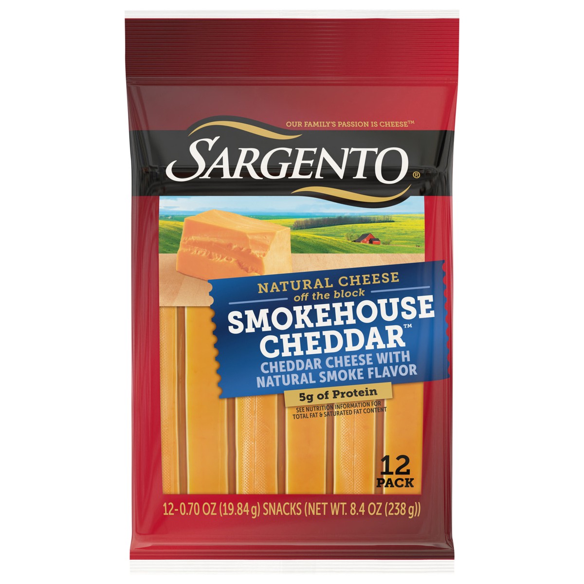 slide 1 of 13, Sargento Smokehouse Cheddar™ Natural Cheese Snack Sticks, 12-Count, 8.4 oz