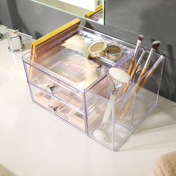 slide 12 of 29, InterDesign Idesign 2-Drawer Side Organizer - Clear, 1 ct