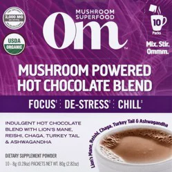 Om Mushroom Powered Hot Chocolate Blend Mushroom Powder 10 ea
