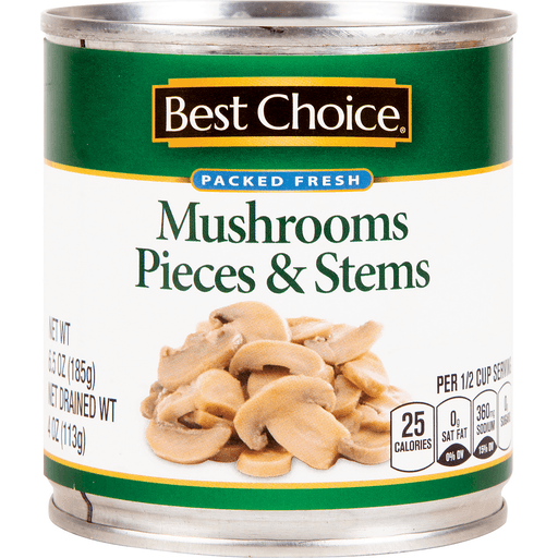 slide 1 of 1, Best Choice Mushroom Pieces & Stem, 4 oz