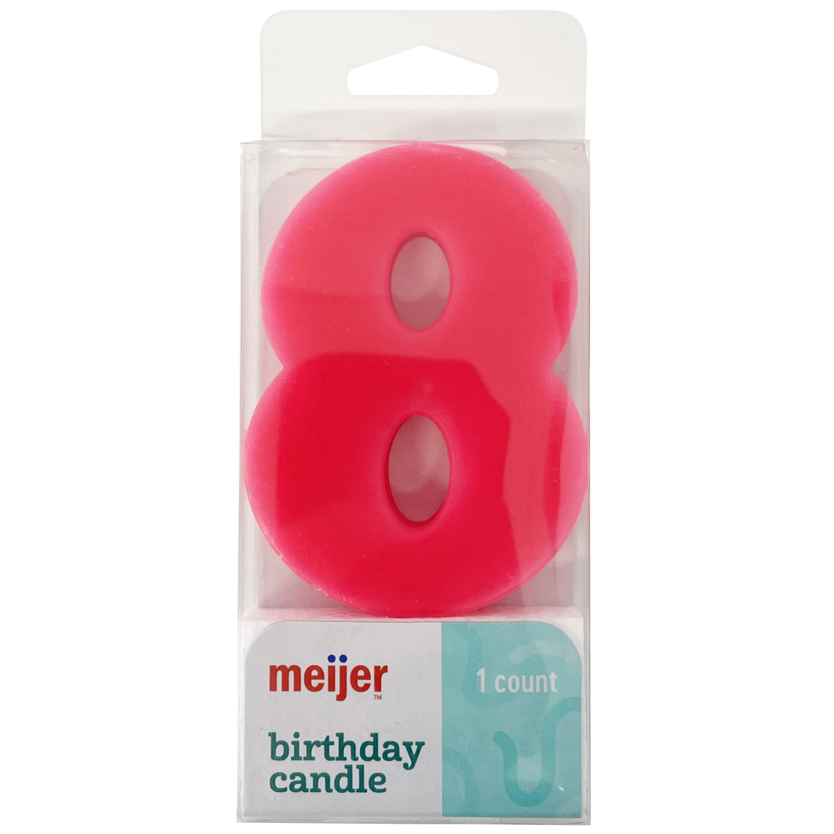 slide 1 of 2, Meijer Extra Large Birthday Candle, Number 8, Assorted Colors, 3", 1 ct
