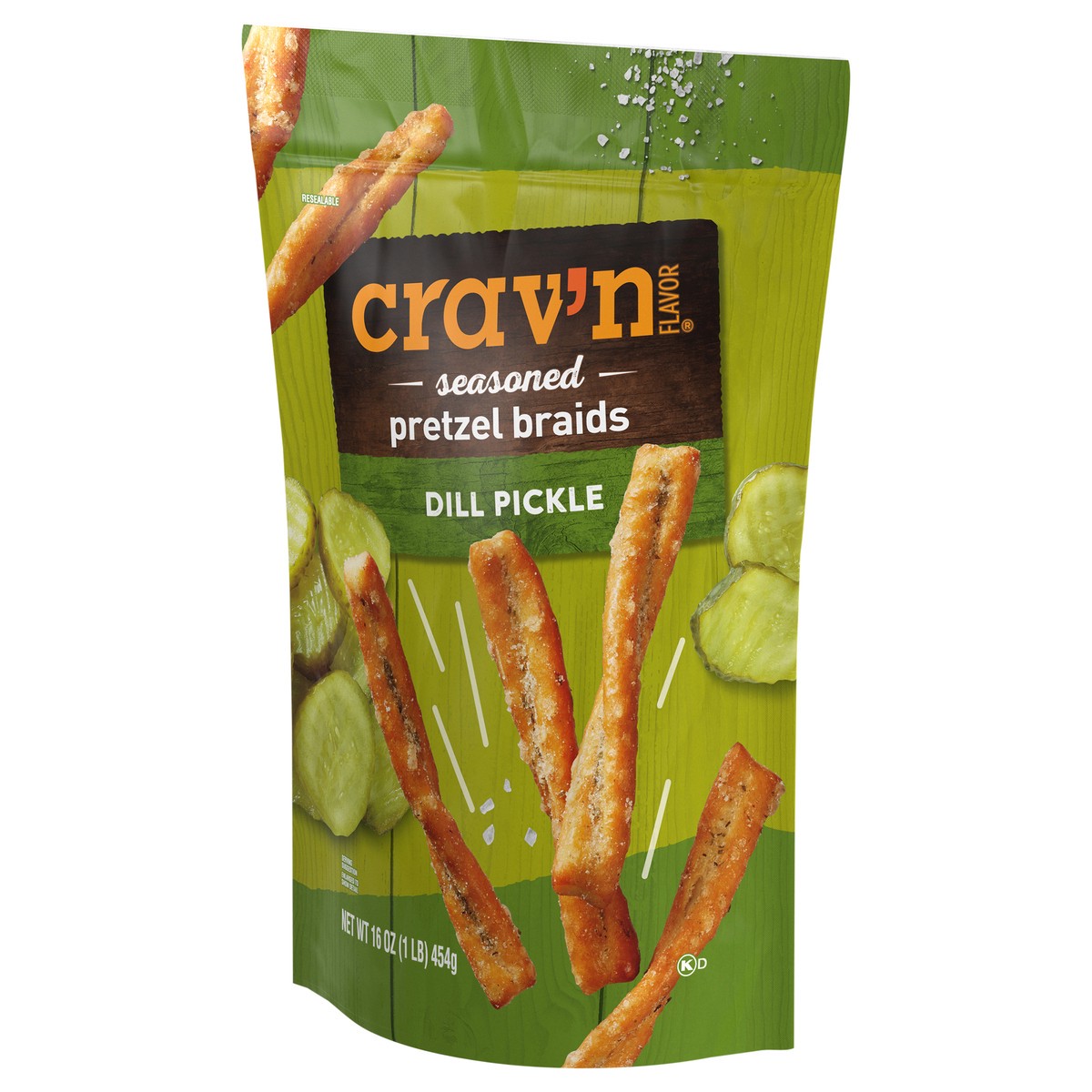 slide 3 of 4, Crav'n Flavor Dill Pickle Seasoned Pretzel Braids 16 oz, 16 oz