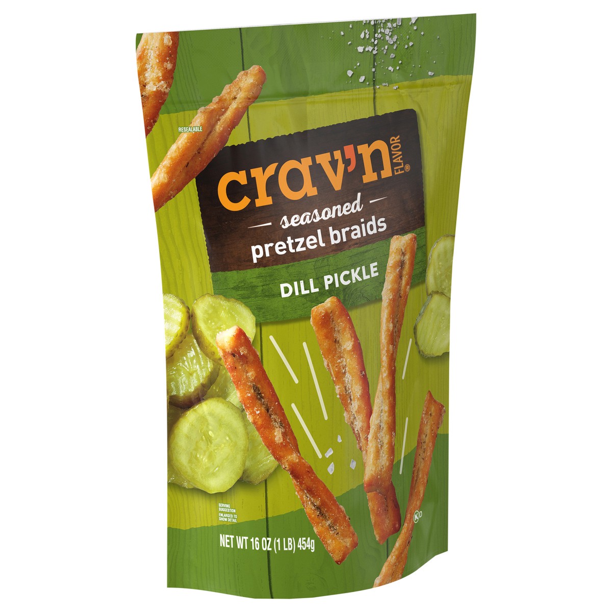 slide 4 of 4, Crav'n Flavor Dill Pickle Seasoned Pretzel Braids 16 oz, 16 oz