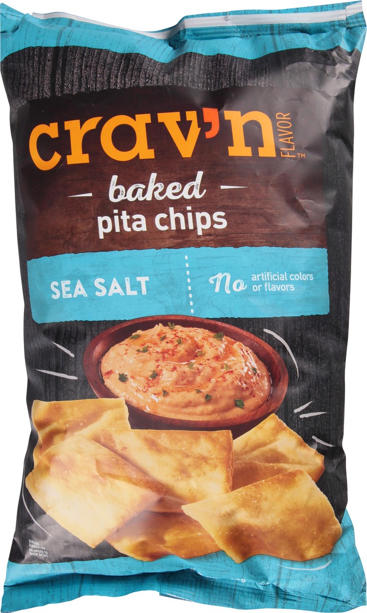 slide 13 of 17, Crav'n Flavor Baked Sea Salt Pita Chips 18 oz, 18 oz