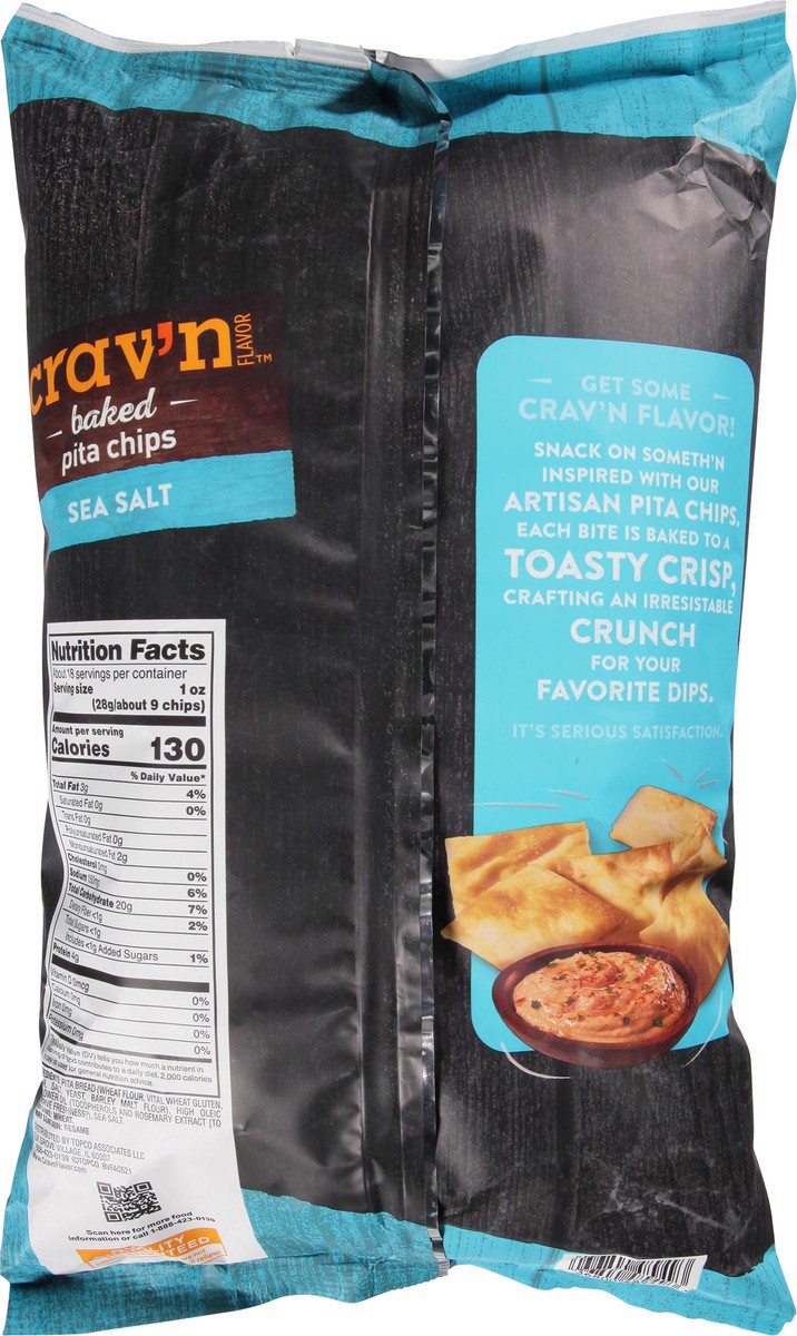 slide 7 of 17, Crav'n Flavor Baked Sea Salt Pita Chips 18 oz, 18 oz
