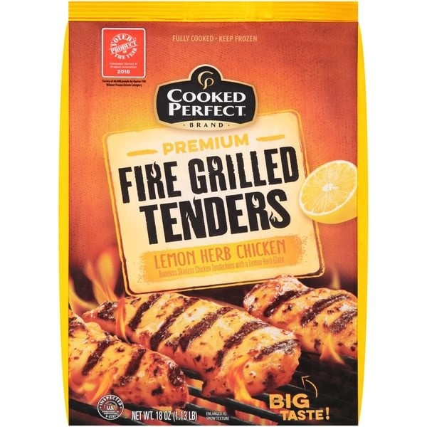 slide 1 of 8, Cooked Perfect Lemon Herb Fire Grilled Chicken Tenders, 18 oz