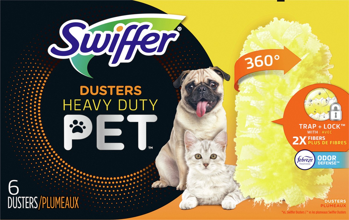 slide 2 of 2, Swiffer Dusters Heavy Duty Multi-Surface Duster Refills for Cleaning, Pet, 6 Count, 6 ct