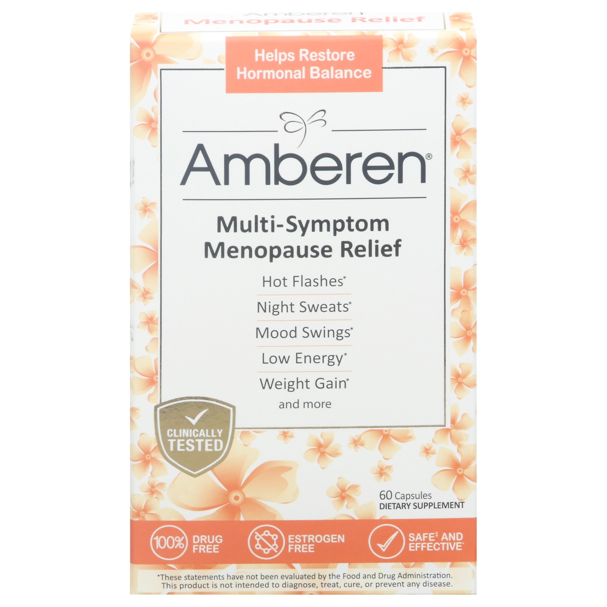 slide 1 of 4, Amberen Advanced Menopause Relief with Amber-M Complex 60 Capsules, 60 ct