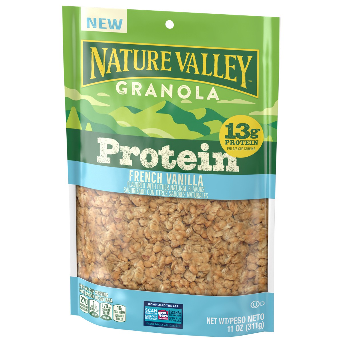 slide 7 of 13, Nature Valley Protein Granola, French Vanilla Granola, Resealable Snack Pouch, 11 oz, 11 oz