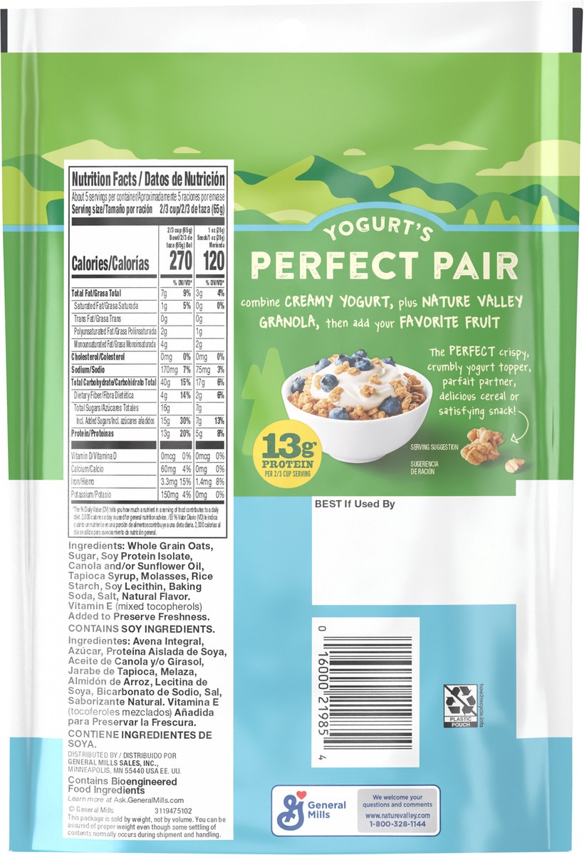 slide 8 of 13, Nature Valley Protein Granola, French Vanilla Granola, Resealable Snack Pouch, 11 oz, 11 oz