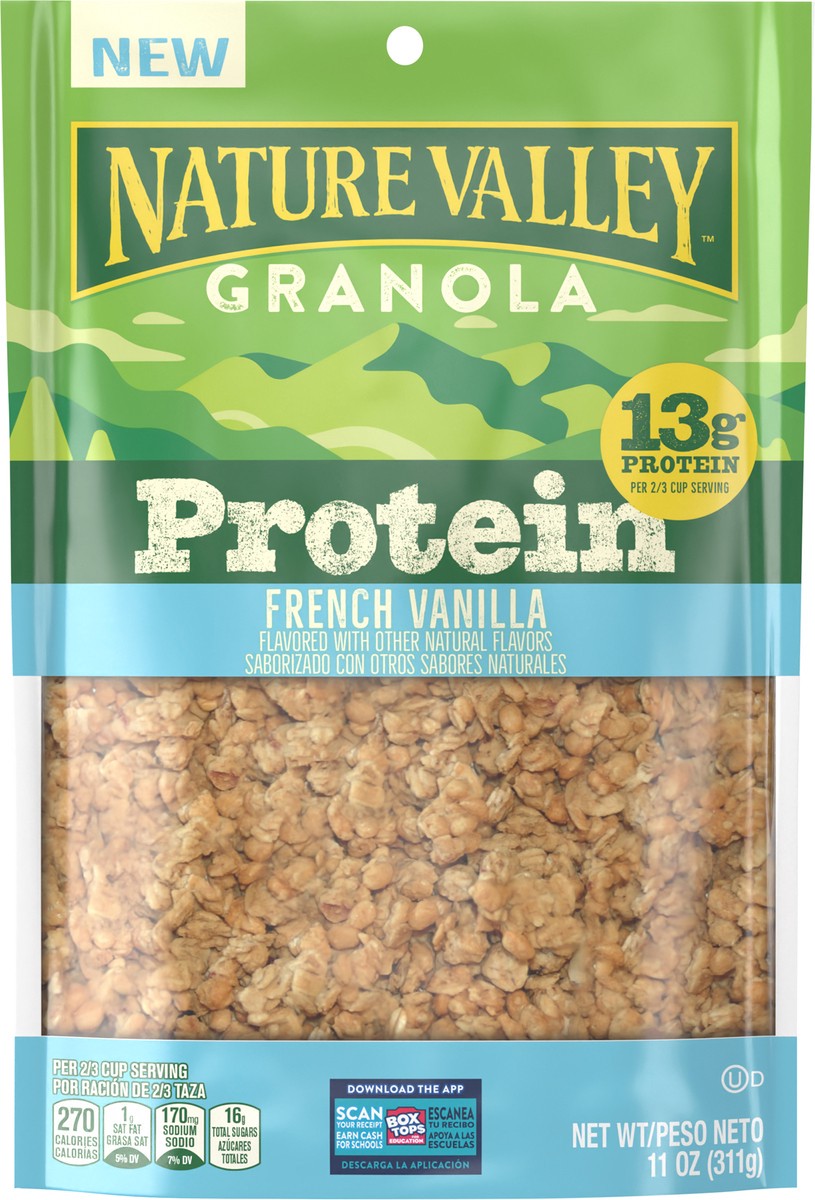 slide 4 of 13, Nature Valley Protein Granola, French Vanilla Granola, Resealable Snack Pouch, 11 oz, 11 oz