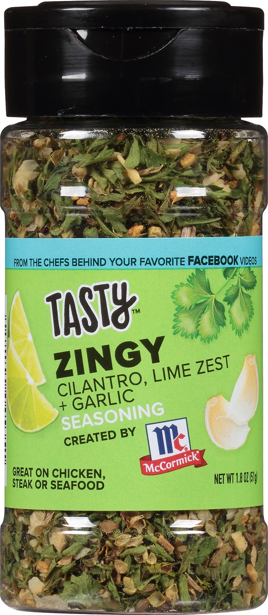 slide 7 of 8, McCormick Tasty Zingy Cilantro, Lime Zest + Garlic Seasoning, 1.8 oz