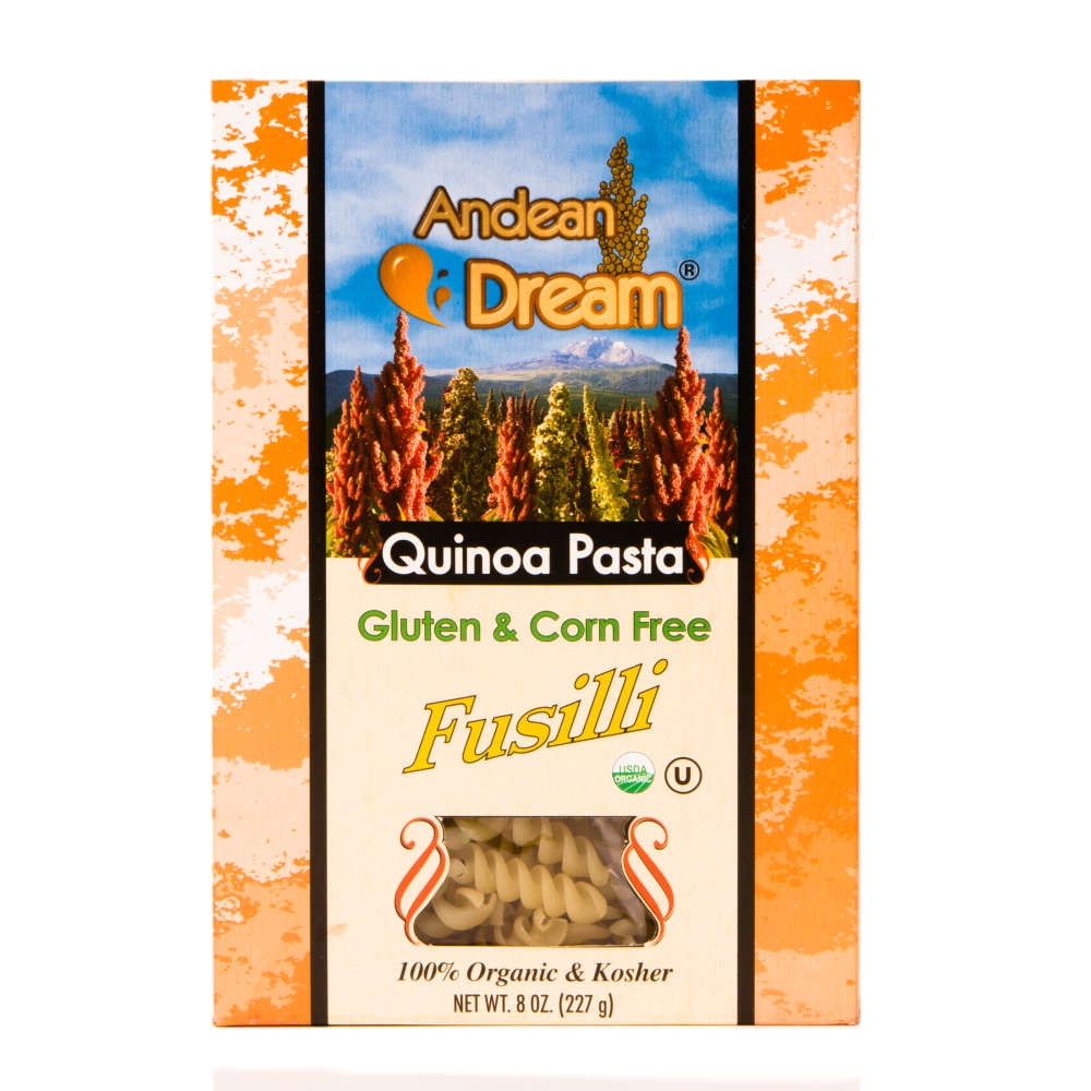 slide 1 of 1, Andean Dream Organic Gluten Free Fusilli Quinoa Pasta, 8 oz