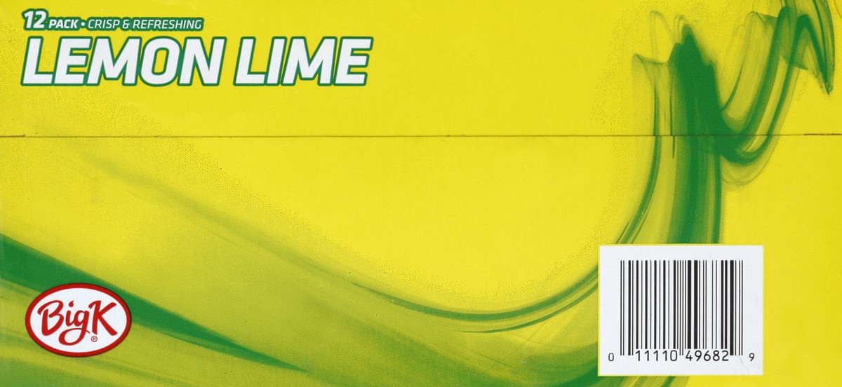 slide 5 of 7, Big K Lemon Lime Soda, 12 ct; 12 fl oz