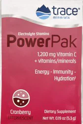 Trace Power Pak Effervescent Cranberry Electrolyte Stamina - 0.19 oz