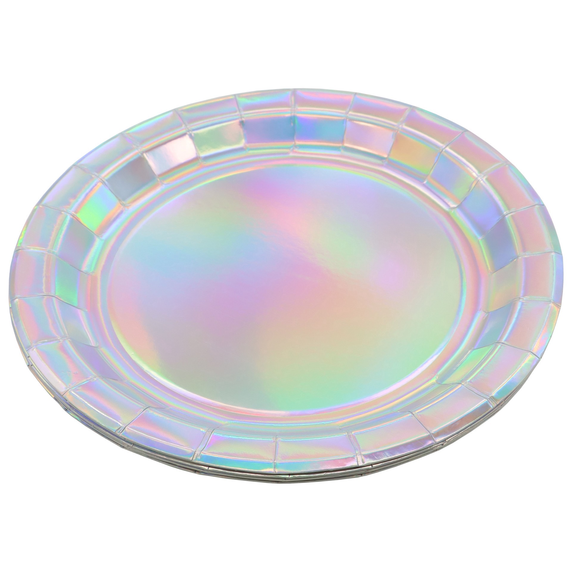 slide 2 of 2, 9" Iridescent Foil Paper Dinner Plates, 8ct. By Celebrate It, 8 ct
