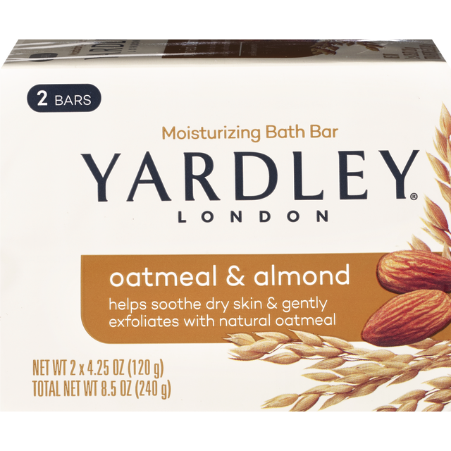 slide 1 of 1, Yardley London Oatmeal and Almond Moisturizing Bar, 2 ct
