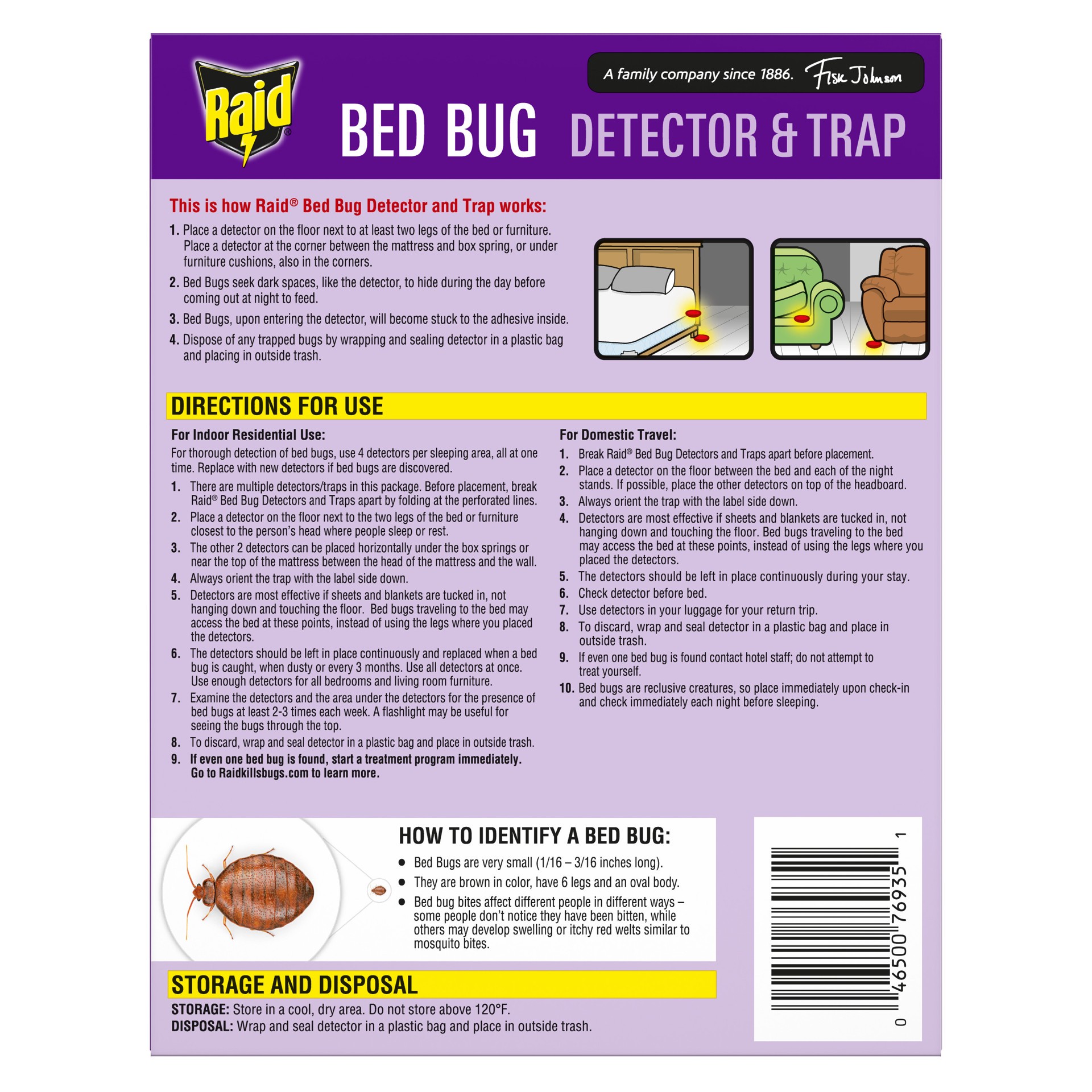 slide 3 of 5, Raid Bed Bug Detector & Trap, 4 ct