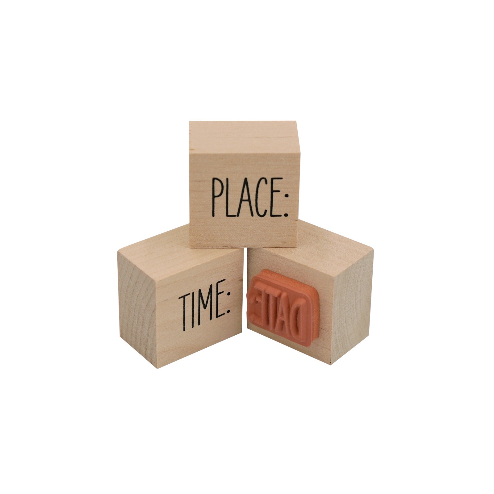 slide 4 of 5, You're Invited Wood Stamp Set By Recollections, 3.5 in x 1 in