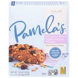Pamela's Whenever Bars Soft & Chewy Raisin Walnut & Spice Oat Bars - 5 ct; 1.41 oz