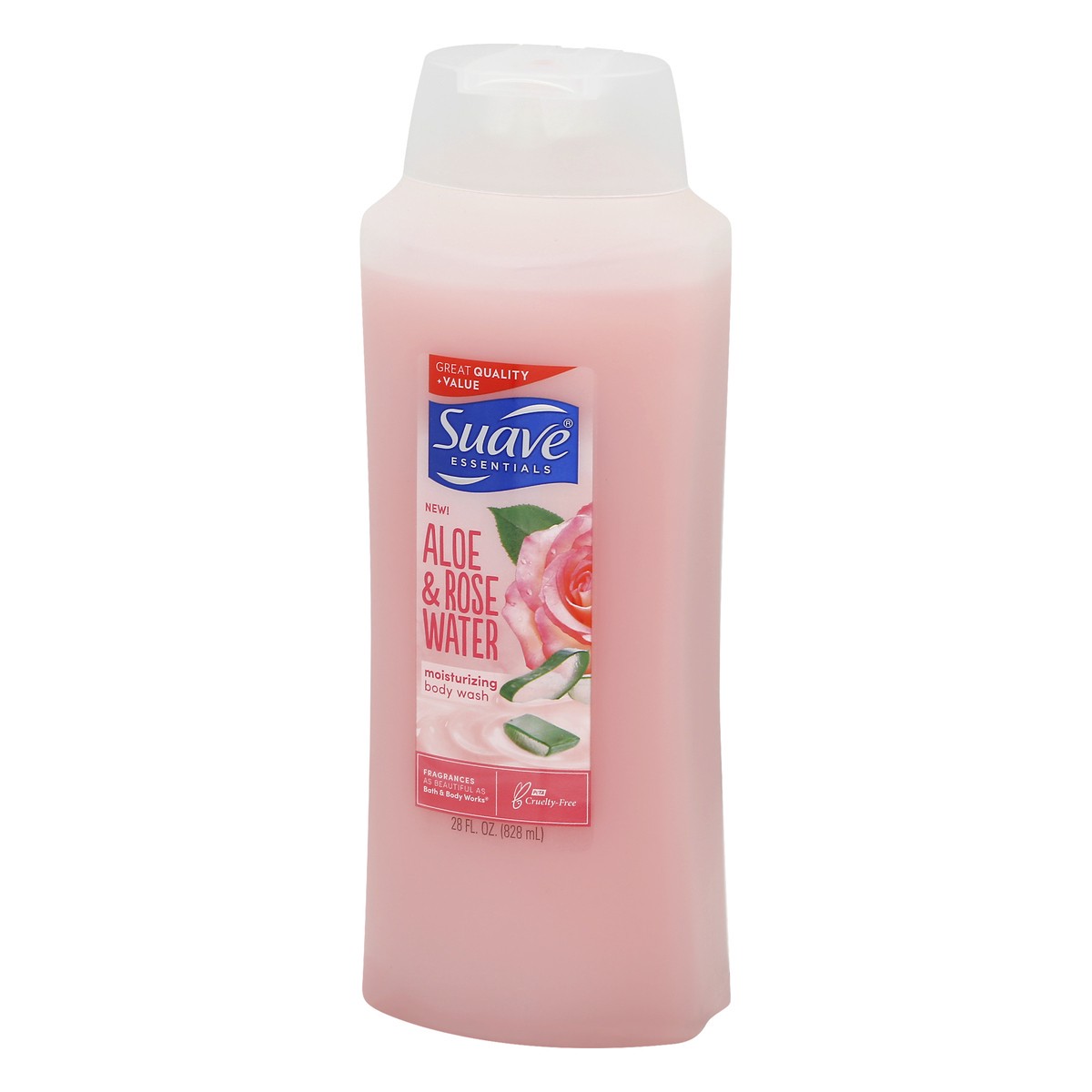 slide 3 of 9, Suave Essentials Moisturizing Body Wash Aloe & Rosewater, 28 oz, 28 oz