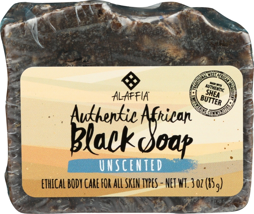 slide 1 of 1, Alaffia Unscented Authentic African Black Soap, 3 oz