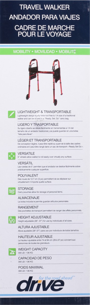 slide 8 of 9, Drive Mobility Travel Walker 1 ea, 1 ct
