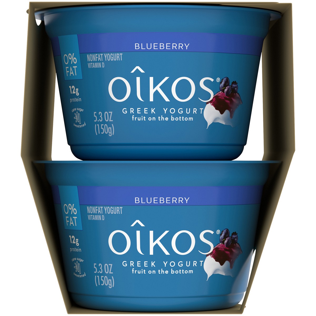 slide 7 of 8, Oikos Fruit on the Bottom Blueberry Yogurt, 5.3 Oz. Cups, 4 Count, 1.32 lb