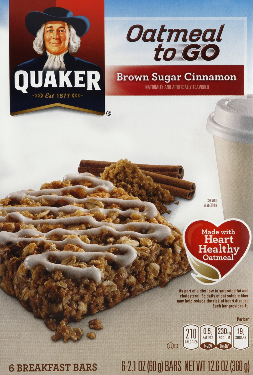 slide 4 of 5, Quaker Breakfast Bars 6 ea, 6 ct