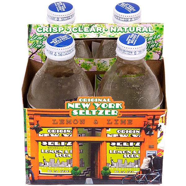 Original New York Seltzer Lemon Lime Glass Bottles 4 ct; 10 fl oz Shipt