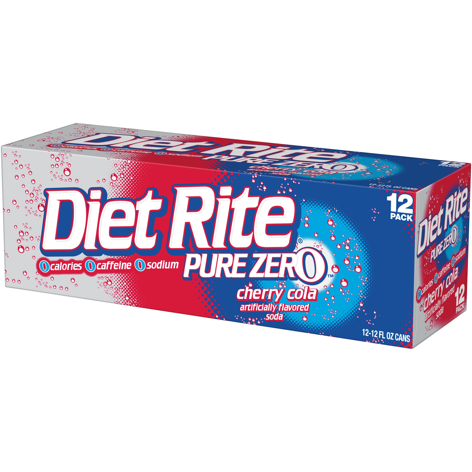 slide 1 of 1, Diet Rite Soda Cherry Cola Zero - 12 ct; 12 fl oz, 12 ct; 12 fl oz