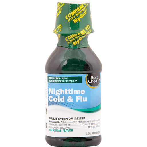 slide 1 of 1, Best Choice Nighttime Cold & Flu Original Flavor, 10 oz