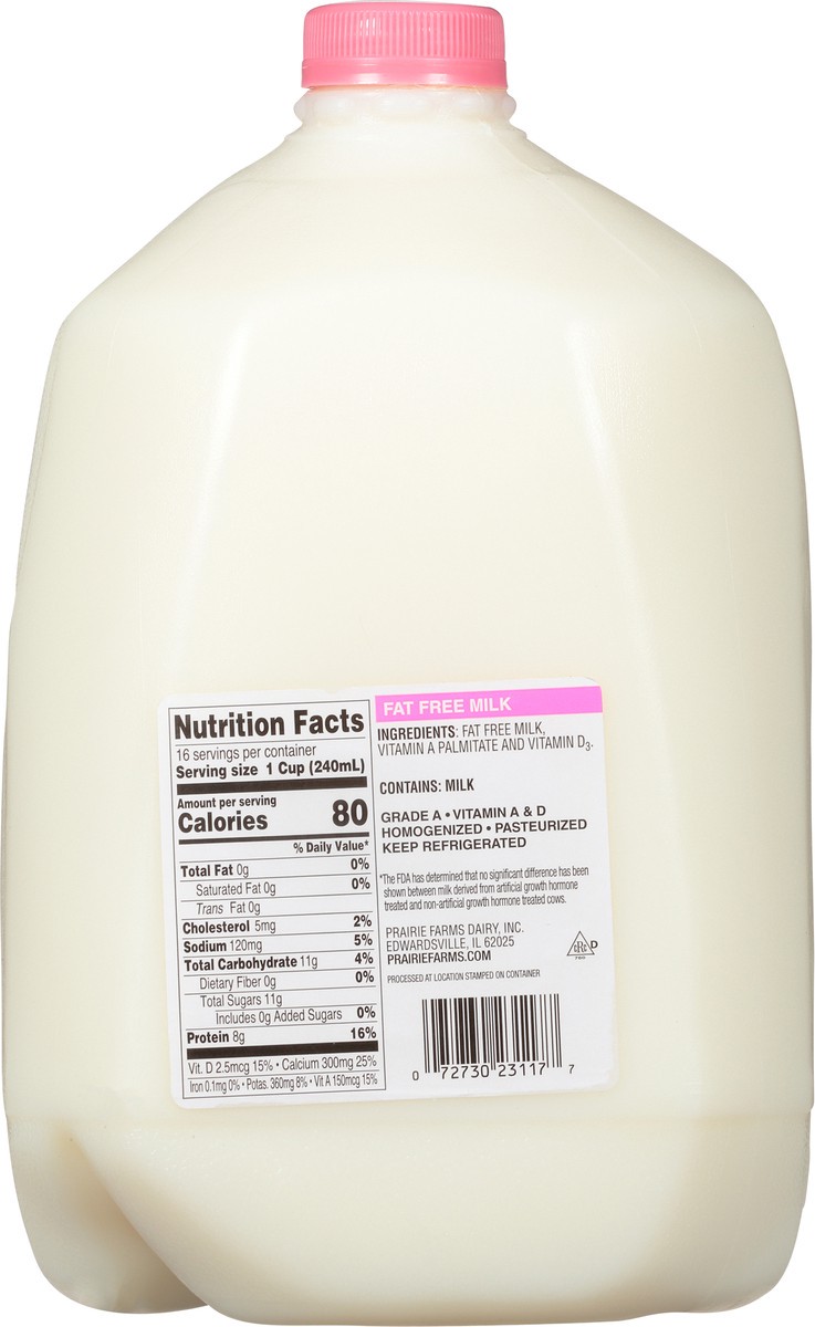 slide 3 of 9, Prairie Farms Fat Free Milk 1 gl Jug, 1 gal