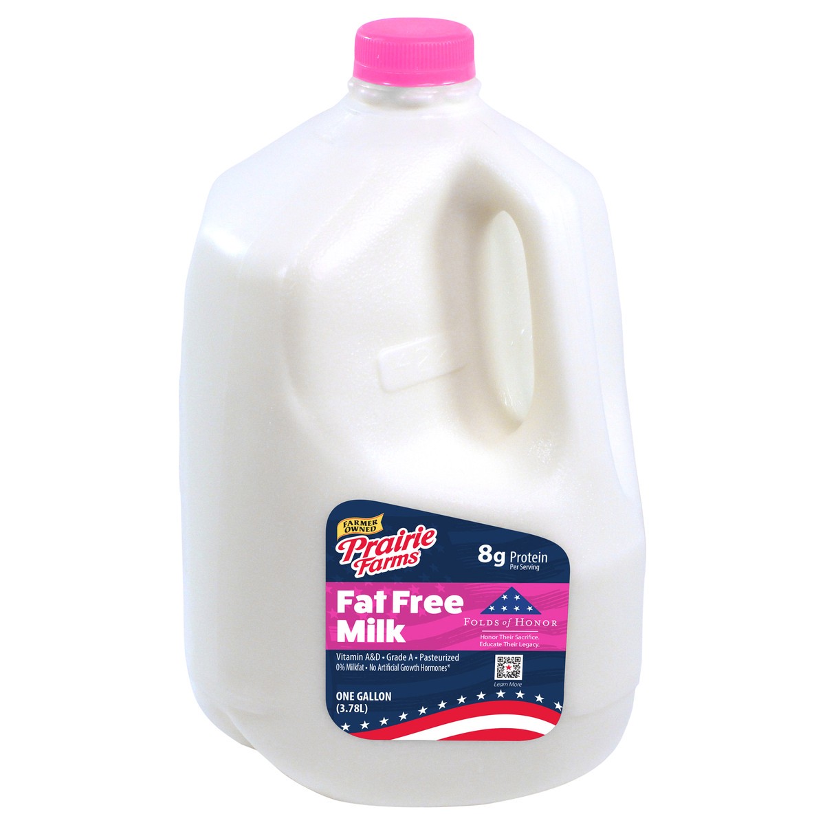 slide 1 of 9, Prairie Farms Fat Free Milk, Gallon, 128 Fl Oz, 1 gal