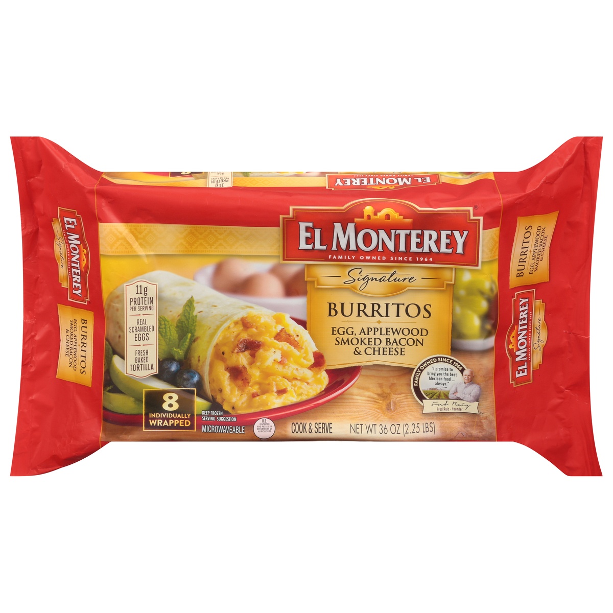 slide 1 of 1, El Monterey Egg & Bacon Frozen Burritos - 36oz/8ct, 36 oz
