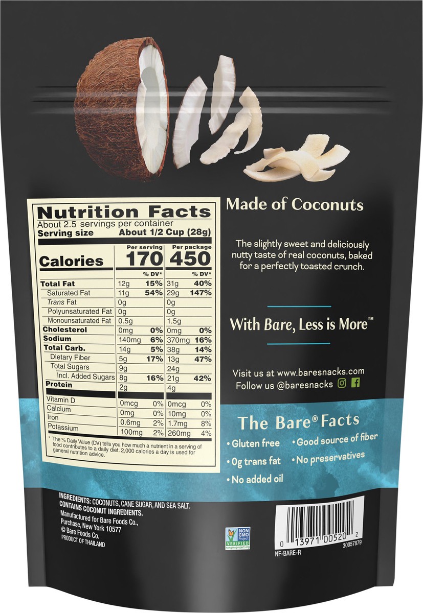 slide 6 of 6, Bare Coconut Chips, Baked Crunchy, Toasted, 2.7 oz