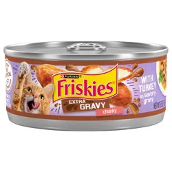Purina Friskies Gravy Wet Cat Food, Extra Gravy Chunky With Turkey in Savory Gravy