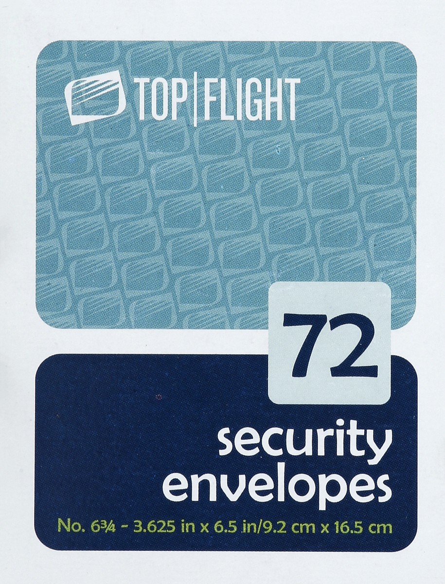 slide 5 of 5, Top Flight Security Envelope 6.5", 72 ct